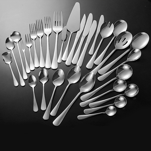 KHÁCH SẠN Bộ sưu tập thép không gỉ <span class=keywords><strong>Flatware</strong></span> thân thiện với môi kim loại dao kéo Set-Wedding bạc bao gồm dao muỗng nĩa - Product Image 1