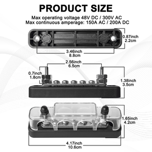 New 5-way <strong>Busbar</strong> High Current 130A 150A 48V Copper <strong>Busbar</strong> Is Suitable for RV, Yacht and Automobile - Product Image 2
