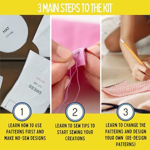 Fashion Designer <strong>Kits</strong> for Girls Beginners Learn to Use Basic <strong>Patterns</strong> Sew Re-Design Draft Basic <strong>Pattern</strong> for 8.5&quot; Wooden Manikin - Product Image 4