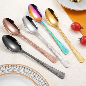 Cheap Tree <strong>Pattern</strong> Knife <strong>Spoon</strong> <strong>Fork</strong> Set Fancy Kitchen Silverware Stainless Steel 5 Pcs Gold Silverware Cutlery Set - Product Image 6