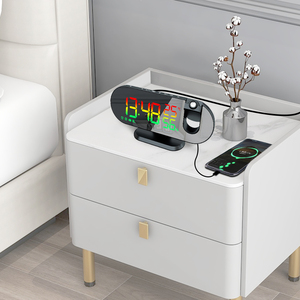 RGB часы с дисплеем температуры и влажности Будильник 180 ° проектор 9 дюймов светодиодные цифровые часы с радио и портами USB - Product Image 6