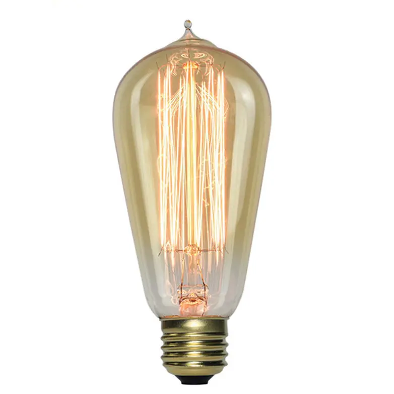 ST58-jaula Edison Vintage, lámpara de filamento de bombilla de 40W, 220V, antigua, LED de tungsteno, fuente de luz