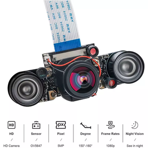 Hot Selling 5MP Cmos <strong>Sensor</strong> OV5647 175Degree Wide Angle Lens Ir Cut Filter <strong>Raspberry</strong> Pi3 Camera Module - Product Image 2
