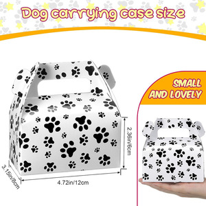 B639 Bán Buôn Trắng Đen <span class=keywords><strong>Paw</strong></span> In Hộp <span class=keywords><strong>Gable</strong></span> Dog Party Ủng Hộ Nghệ Thuật Giấy Điều Trị Trường Hợp Con Chó Con Theo Chủ Đề Nguồn Cung Cấp Bên Hộp In Ấn - Product Image 6