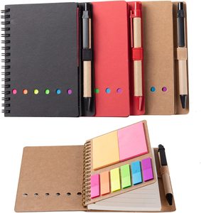 Customized Holder Sticky Notes Eco Kraft <strong>Paper</strong> Page Marker Colored <strong>Index</strong> Tabs Flags Pads Lined Notepad Spiral <strong>Notebook</strong> <strong>with</strong> Pen - Product Image 3