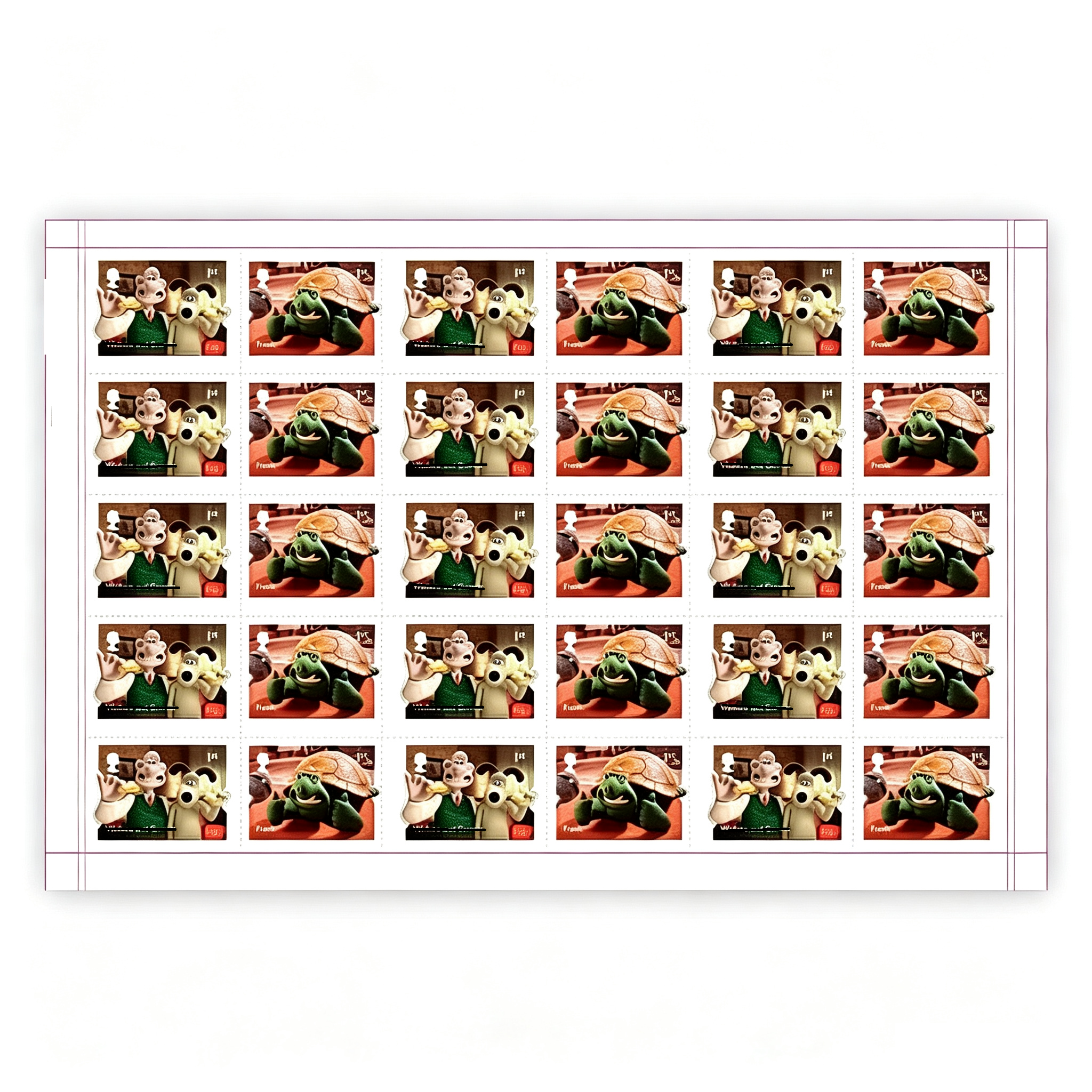 BlackUK 30 x timbres de 1ère classe : chiots et tortues vertes
