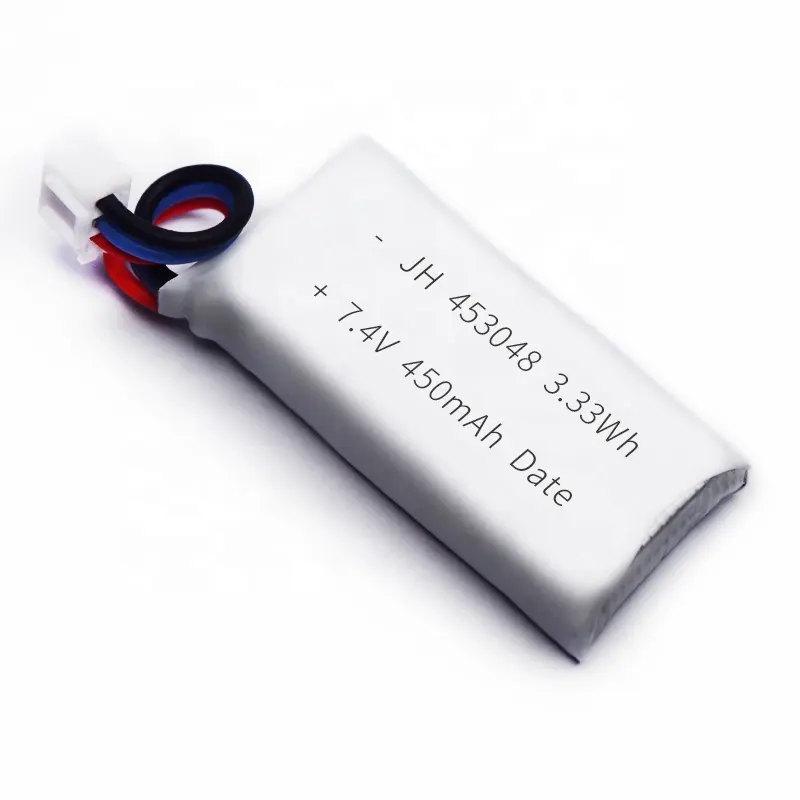 แบตเตอรี่ลิเธียมไอออนที่กําหนดเอง 11.1V 3.7v 7.4V 450mah แบตเตอรี่ 453048 503048 603048 703048 สําหรับ RC รถ Drone เฮลิคอปเตอร์