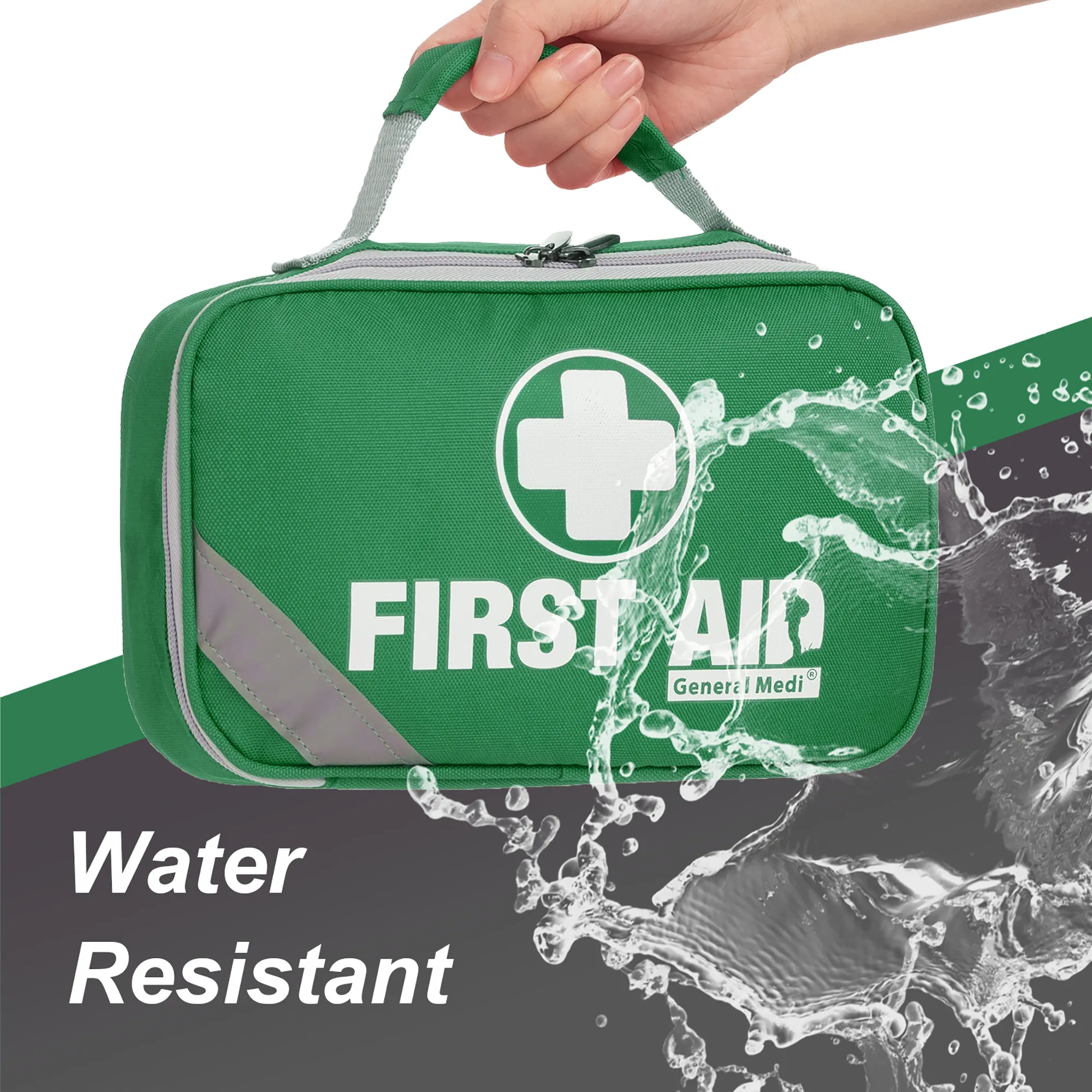 DIN13157 Standard Medical Portable Waterproof Emergency Medical First Aid Kit Green First Aid Kit