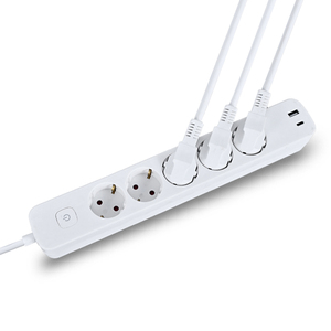 Enchufe de extensión de tira de alimentación multifuncional de escritorio con estándares de la UE con puertos USB 5 tomas de corriente - Product Image 6