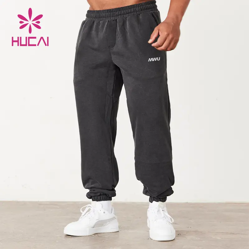 HUCIA Logotipo Personalizado activewear 100% algodão pesado Homens ácido lavado moletom correndo esportes ginásio jogger