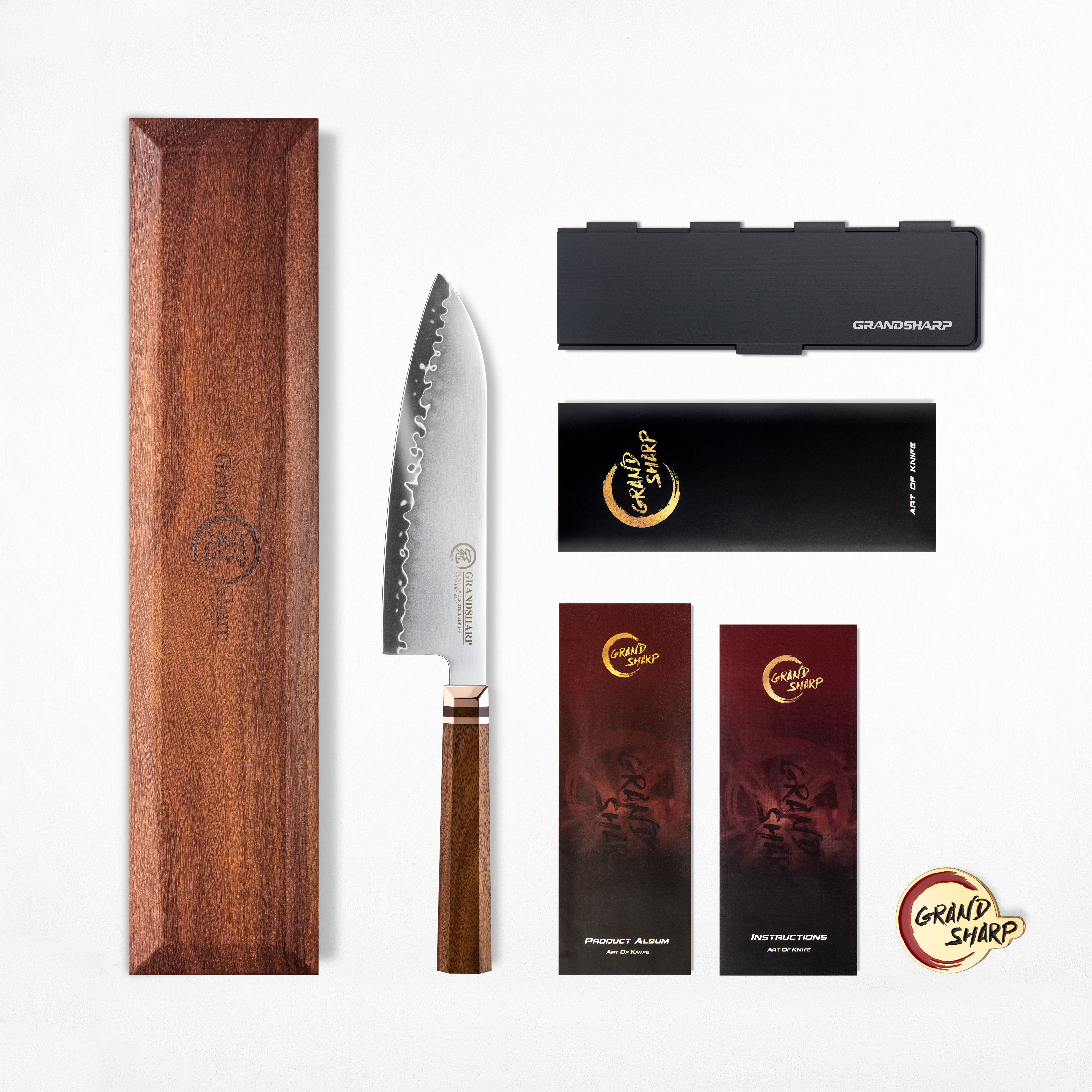 Couteau Santoku 7,5'' avec coffret cadeau en bois