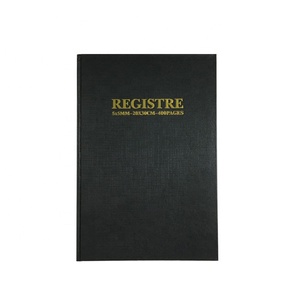 Best Price <strong>Plain</strong> Black Cover Register <strong>Notebook</strong> Leather <strong>Notebook</strong> 400 <strong>Pages</strong> Hardcover Register <strong>Notebook</strong> for Students - Product Image 1