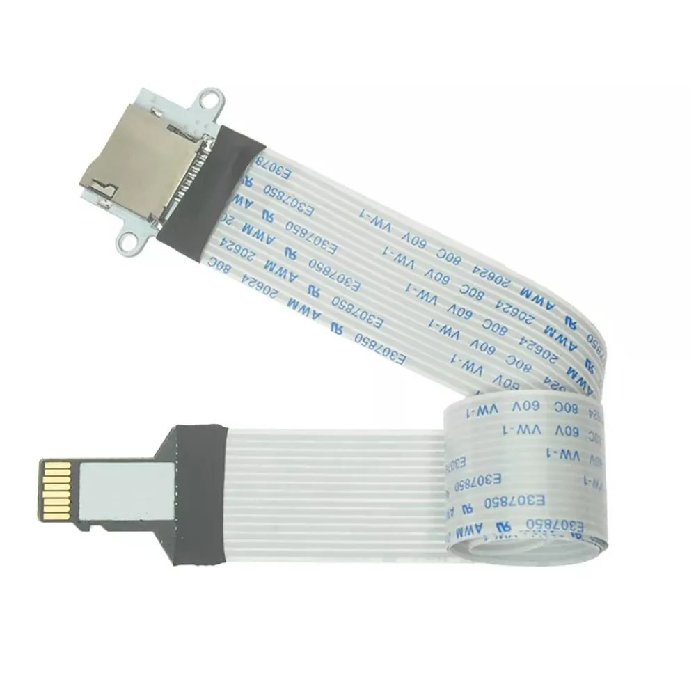 Ranura SD para tarjeta de memoria Micro de 10cm, conexión de adaptador de orificio de tornillo de Cable flexible extensible