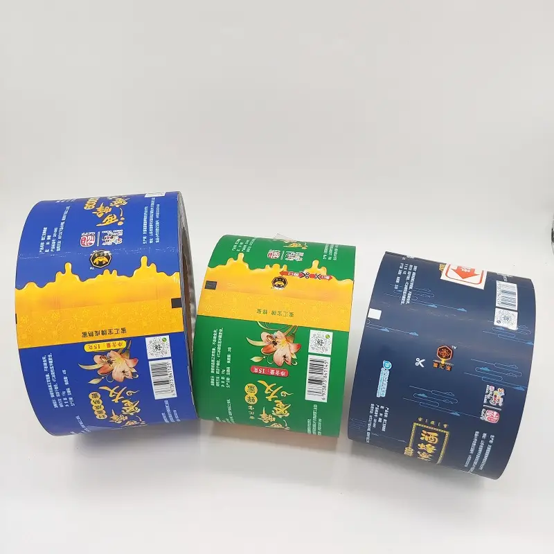 Custom Plastic Packaging Film Roll Honey Packing Film Liquid Packing Material Laminated Printing Film Roll