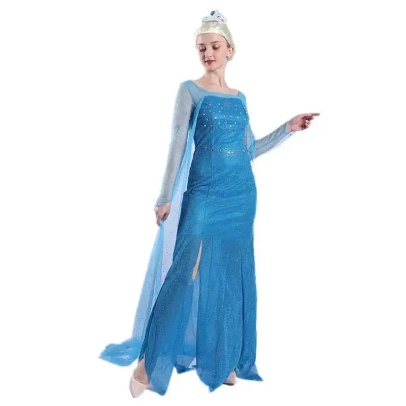 Disfraces Halloween De Mujer adulte reine des neiges Elsa Cosplay Halloween Costume femmes HCGD-053