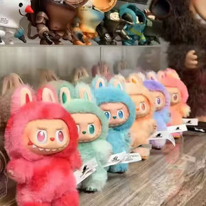 Cute Labubu V1 V2 V3 Series PVC Anime Figure Pendant Doll Model Kawaii Monster Keychain Toy with Stress Relief Function <strong>Gift</strong> - Product Image 4