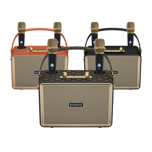 Boomsbass Wireless Wooden Bluetooth Party Speaker with FM <strong>Function</strong>, Dual Mics, Deep Bass Sound <strong>System</strong>, Karaoke Audio Box - Product Image 6