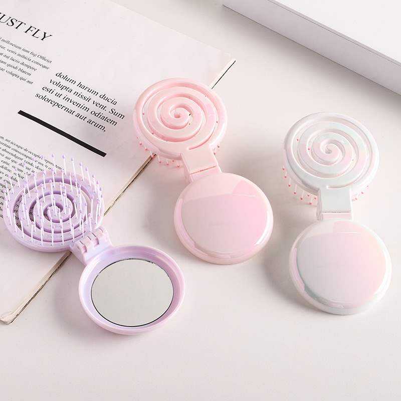 foldable wet and dry mirror comb