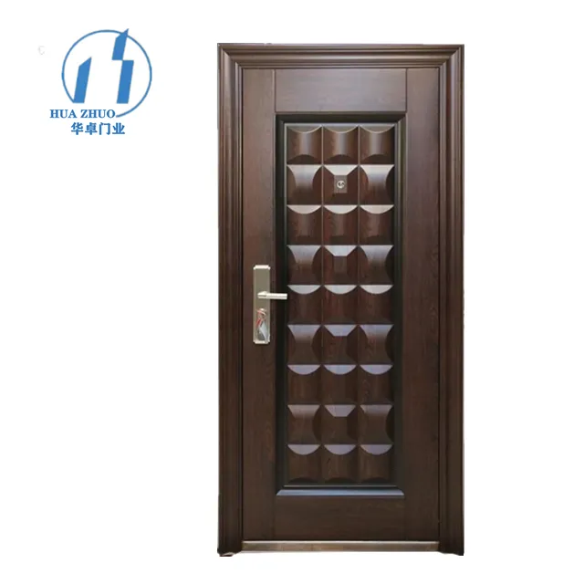 Puerta ZHOULV, buen precio, puerta delantera de acero y madera, alta seguridad