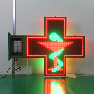 Logotipo de Cruz de farmacia LED personalizado P10 Pantalla de dos colores roja y verde para exteriores Pantalla LED de instalación fija de farmacia impermeable - Product Image 1