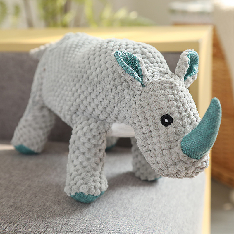 Jouet pour animaux de compagnie rhinocéros gris 30cm