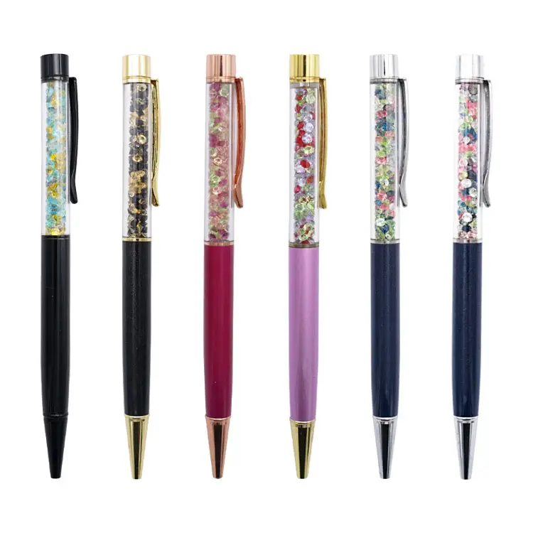 Luxus Metall Diamant Geschenk Stift benutzer definierte Logo Stift Diamant mehrfarbigen Kristall Kugelschreiber für Mädchen