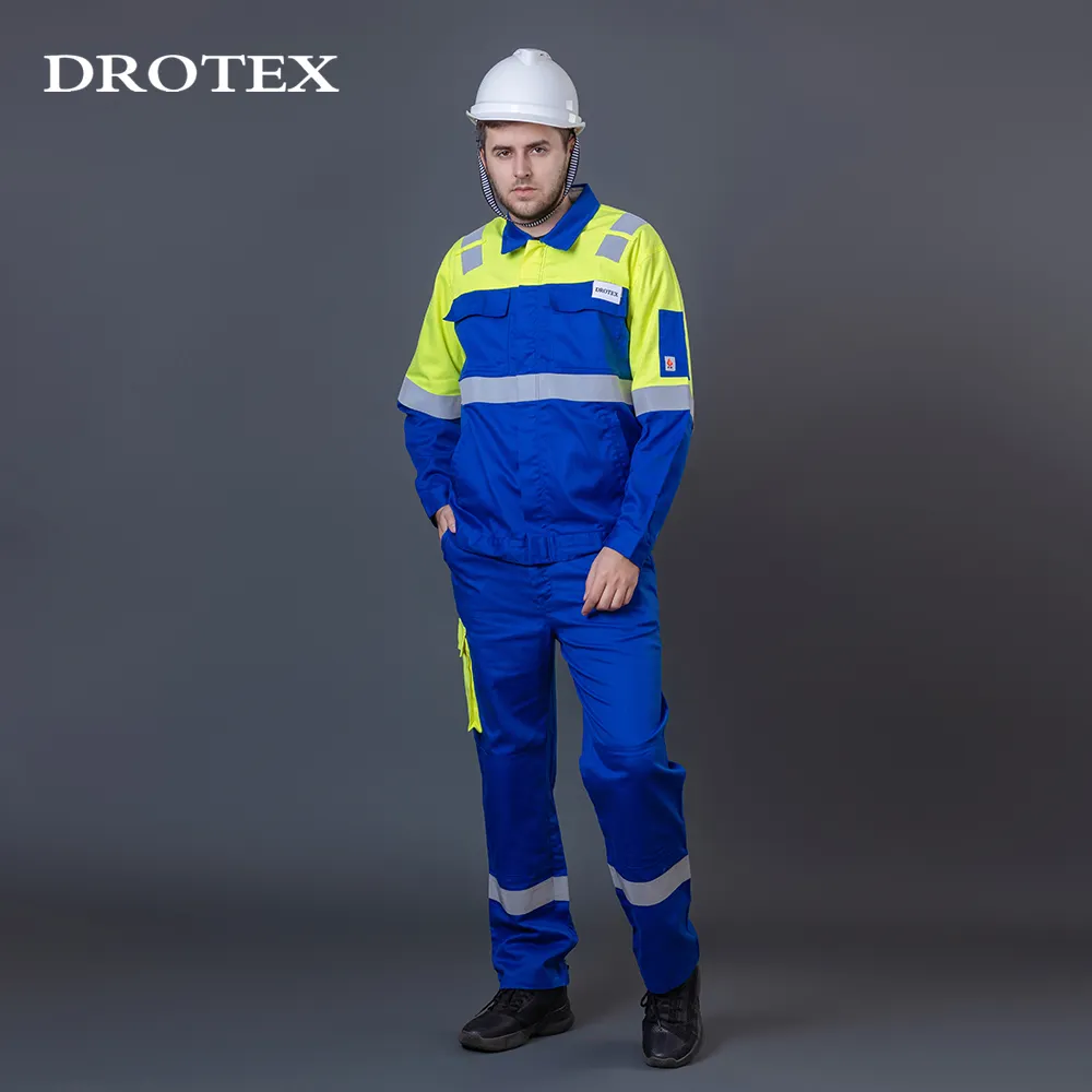 High Quality Blue Fire Fire Jacket Pants Resistant Fighting Hi Vis Work Clothes Luminous Safety Suits