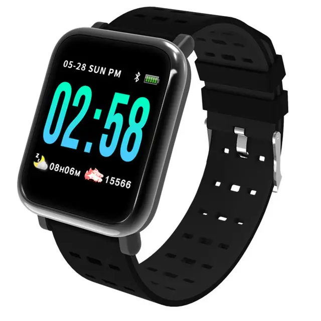 A6 Smart Wearable HR Blood Pressure Oxygen Monitor IP67 Waterproof Camera Multi-sport Modes Smart Watch Men Women