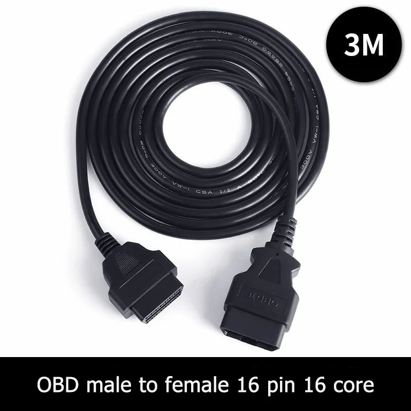 30cm OBD male to female 16pin 16 core extension cable OBD2 diagnostic tool extension cable