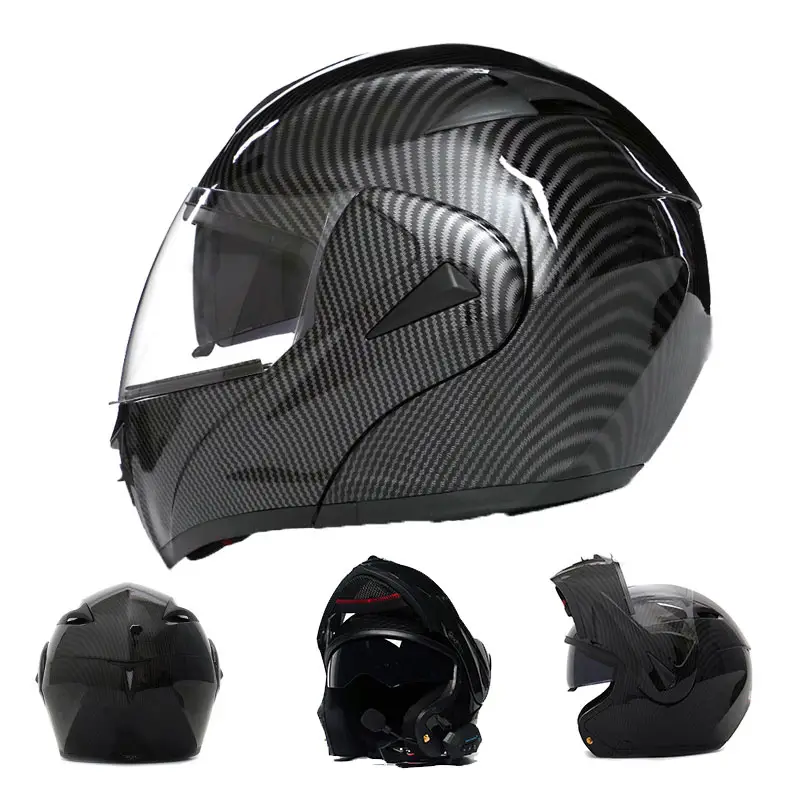 Custom men women modular moto bike carbon fiber motorbike full faced motorcycle helmet