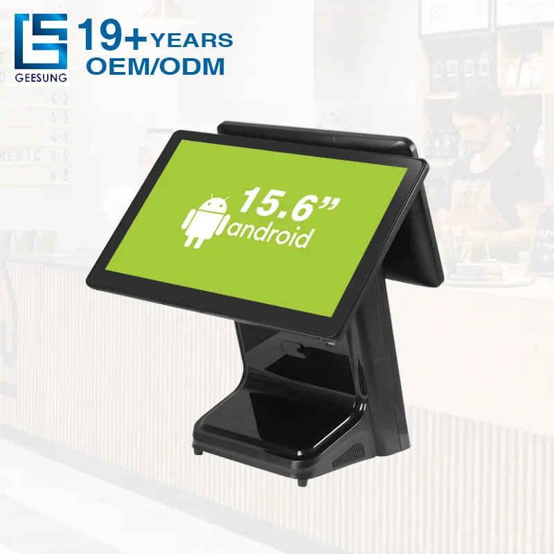 Novidades Android POS Ótimo Preço 15,6 Polegada Sistema Terminal POS Tela Dupla Sistema POS Para Restaurantes