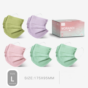 3层非织造民用粉色3层一次性个人使用彩色口罩 - Product Image 4