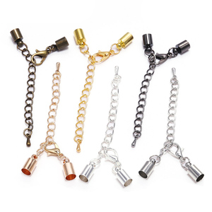 10pcs/Lot 3-10mm Lobster <strong>Clasps</strong> <strong>Hooks</strong> Extending Chain Leather Cord Crimps <strong>End</strong> Tip <strong>Caps</strong> Connectors for Jewelry Making Findings - Product Image 1