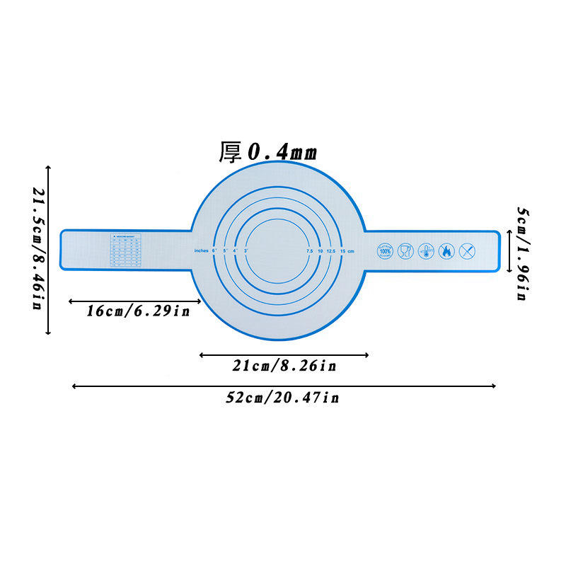 Tapis de cuisson 2 oreilles/tapis de cuisson hollandais-bleu ciel 0.4cm d'épaisseur