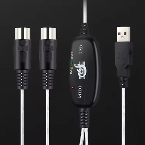 USB A tipi C DIN 5 Pin midi-in midi-out portu müzik düzenleme kablosu ile sinyal ışığı - Product Image 3
