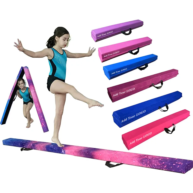 Poutre d'équilibre de gymnastique d'entraînement d'enfants pliante et antidérapante de couleur de logo de taille personnalisée pour l'usage à la maison de gymnase