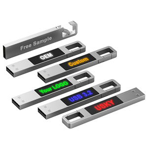 钥匙扣u盘点亮2024奥运礼品商务定制标志u盘128gb ~ 128mb 2.0高品质记忆棒u盘 - Product Image 1
