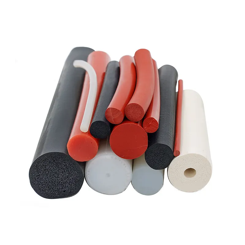 The supply of high temperature resistant solid silicone rubber foam rubber strip sound insulation seal round foam strip