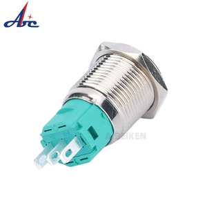 16mm 1 NO1NC Metall Momentan zurücksetzen Beliebte Funktion Hoher runder Kopf Vernickeltes Messing IP65 3A Wasserdichte Drucktasten schalter