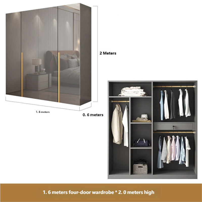 1.6-meter four door wardrobe