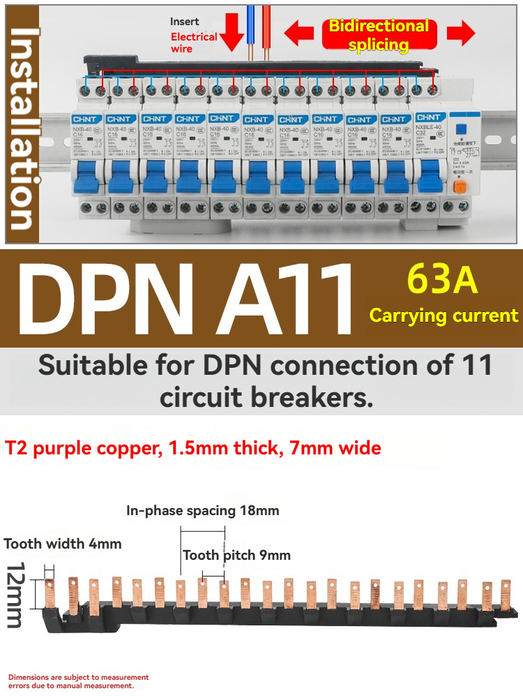 DPN A11 63A (connection for 11 1P MCBs)
