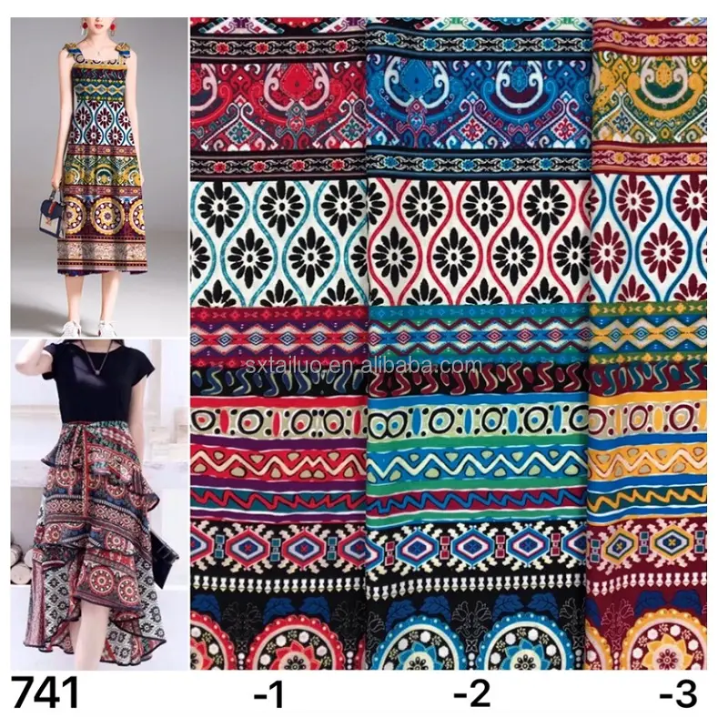 Factory Ready Stock Supply Rayon Cool Breathable 45s Rayon Printed Fabric For Women Dress