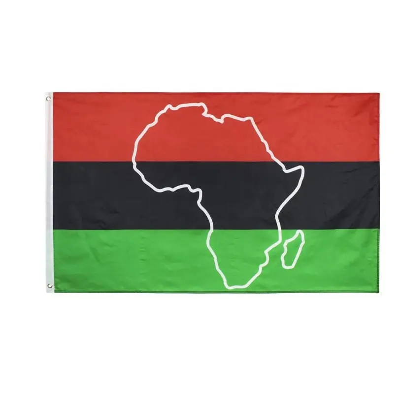 Bandera Afro negra de liberación, bandera Afro, mapa, bandera africana, 3x5
