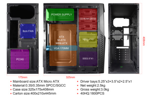 Pc atx a granel con ventilador de fuente de alimentación, plexiglás, refrigerado horizontal, gabinete de cpu, caja de ordenador, chasis de pc