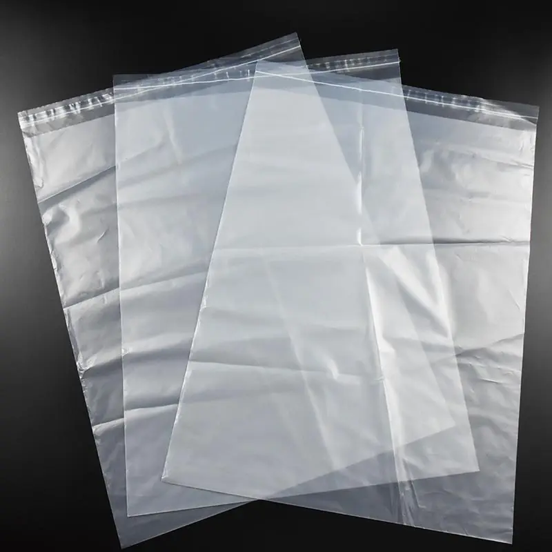 Material reciclado Ldpe bolsa transparente autosellado bolsa de plástico para ropa