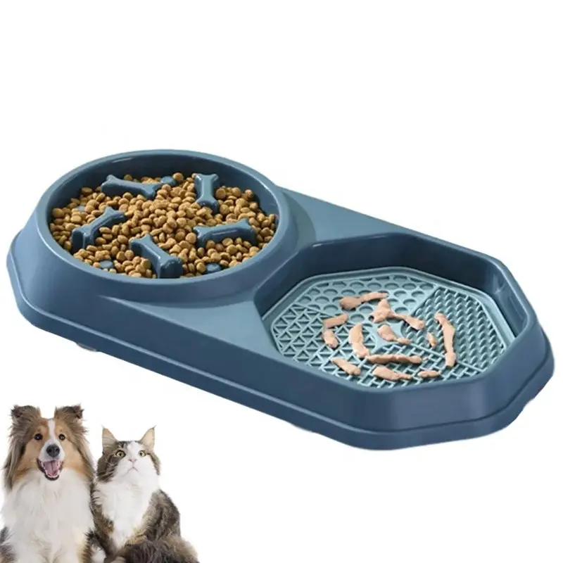 Multifunktionale Haustier-Langfutterschale individuell mit Silikon-Leckmatte für kleine und große Hunde Plastik-Langfutterschale für Welpen