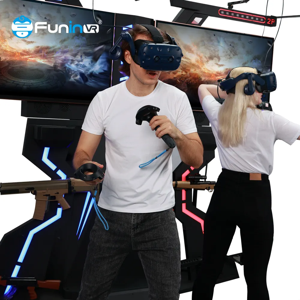 ألعاب الواقع الافتراضي VR مسدس اطللاق النار FPS 6 Jogadores Ai محاكي ألعاب ساحة متعددة لاعبين مسدس اطلاق النار VR ألعاب الجري والمعدات