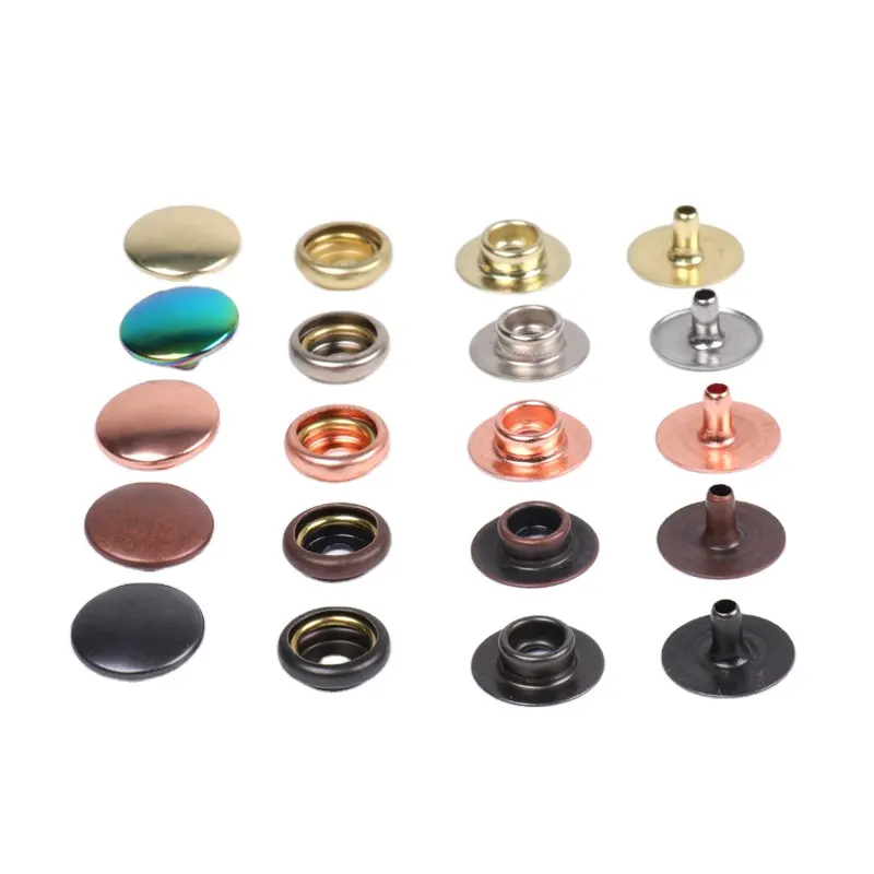 Boutons à pression colorés en laiton massif et personnalisés, 50 pièces, accessoires pour vêtements 201 203 205