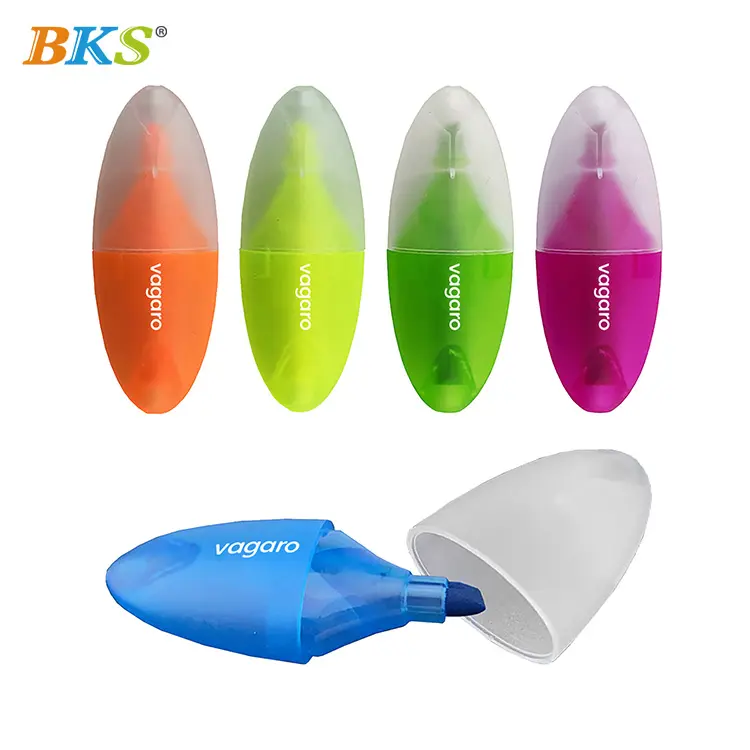 BKS new style Promotional 6 colors egg shape mini highlighter Multi Color Marker Pen For Kids