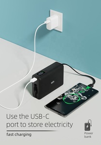 Nova Chegada Powerbank Venda Quente Carregador 2 Saída 2 Entrada Construído em Cabo 10000mah Banco De Potência com display de energia